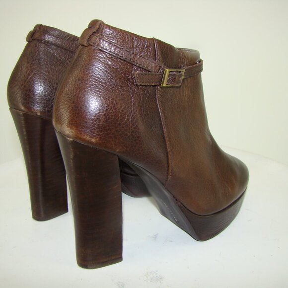 LIEBESKIND WOMENS BROWN LEATHER ANKLE BOOTS SIZE 38 / US 7.5 C122 - Picture 7 of 13